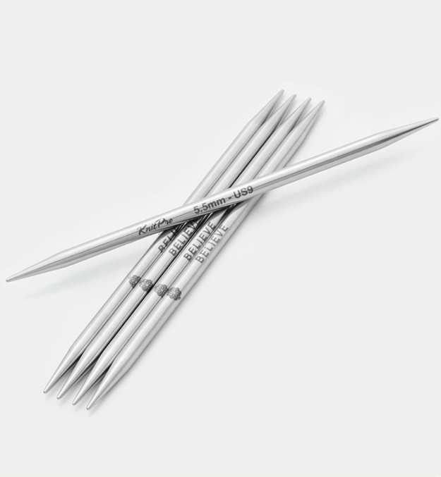 Чулочные металлические спицы KnitPro Mindful, длина спицы 15 см