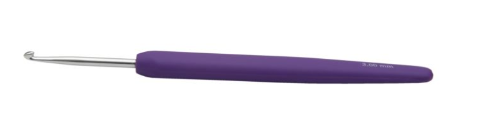 Алюминиевый крючок KnitPro Waves с мягкой ручкой. 3 мм. Арт.30905