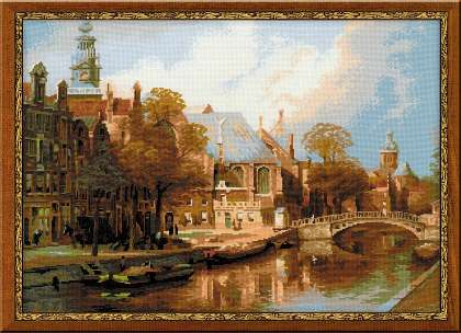 Набор для вышивания крестом «Амстердам. Старая церковь и церковь Св. Николая Чудотворца» (1189) 54х40см