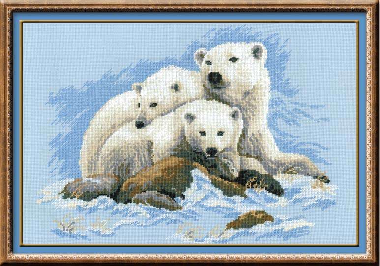 Набор для вышивания крестом «Белые медведи» (1033)