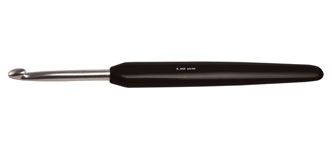 Алюминиевые крючки KnitPro Aluminum Silver с черными эргономическими ручками