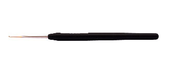 Стальные крючки KnitPro Steel hook с мягкой черной ручкой и золотым наконечником