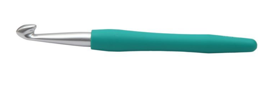 Алюминиевый крючок KnitPro Waves с мягкой ручкой. 10 мм. Арт.30918