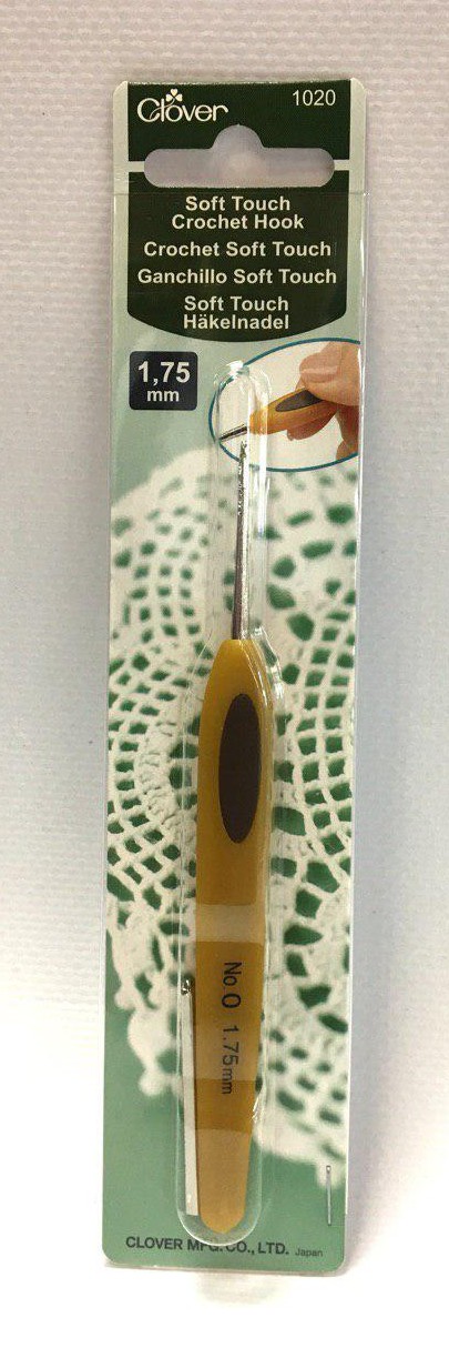Крючок Clover Soft Touch металлический с пластиковой ручкой 1,75 мм
