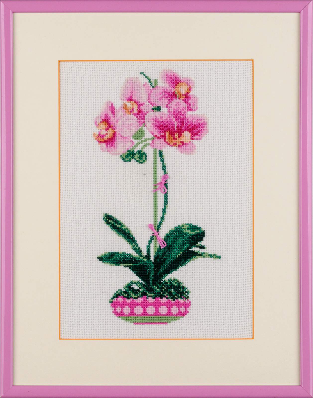 Набор для вышивания крестом «Розовая орхидея» (1162) 19,5х30см